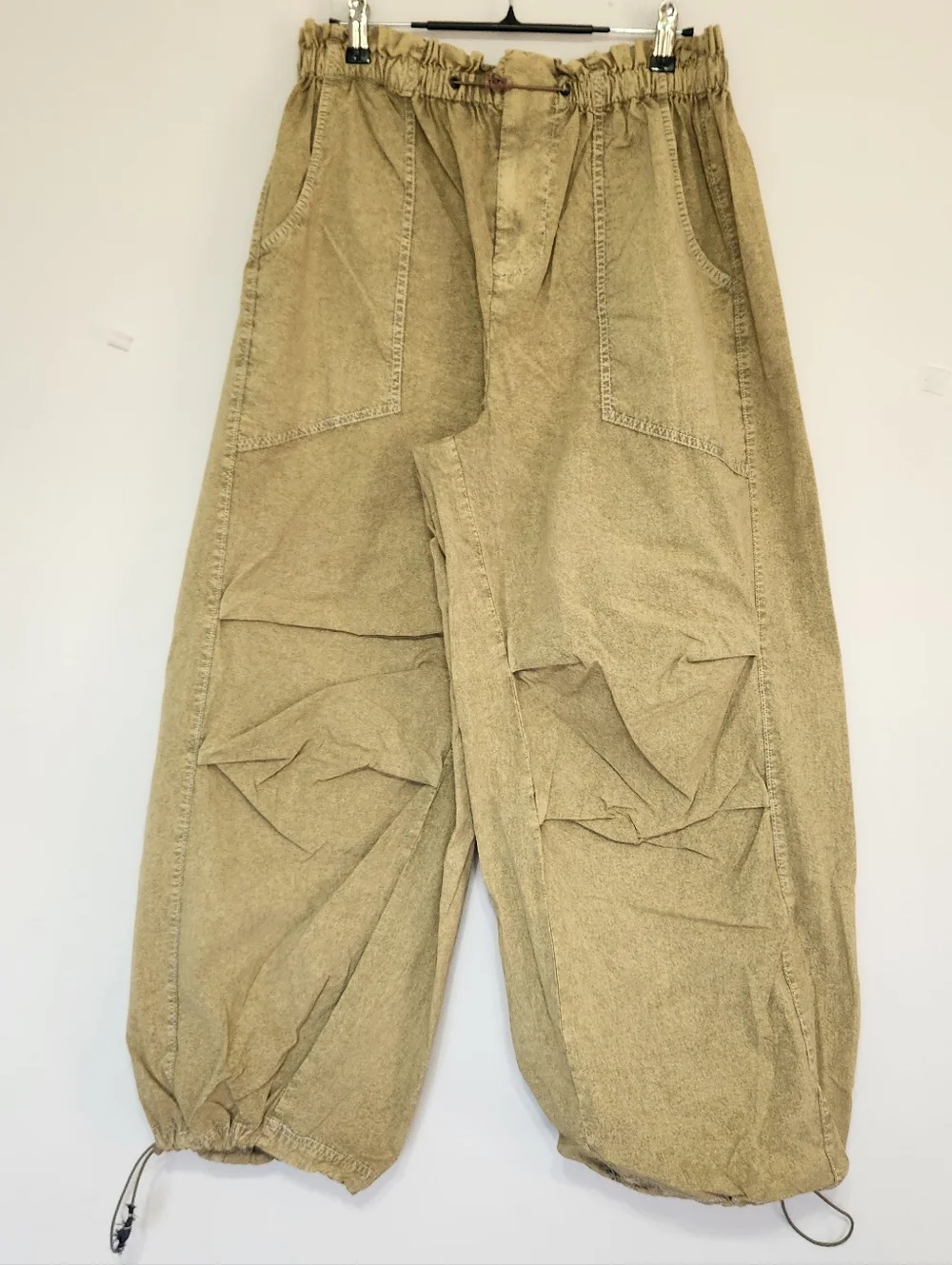 Urban Outfitters UO Sloan Nylon Baggy Balloon Parachute Pants Y2K 80s Khaki M - Picture 6 of 16